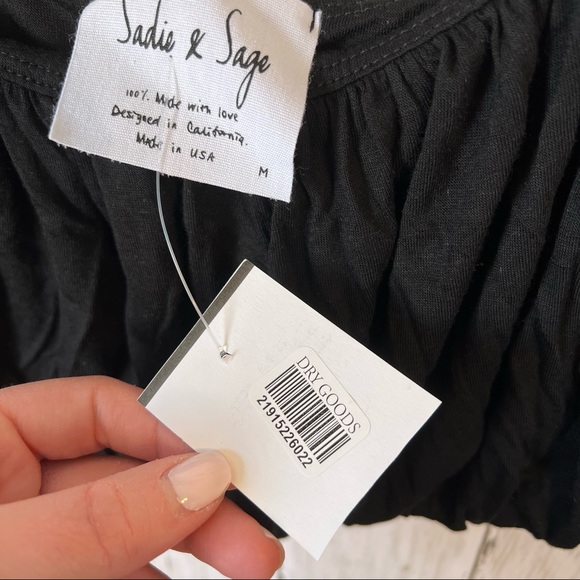 Sadie & Sage Black Flounce Bralette Size Medium Light Support Soft Pull On - Picture 5 of 7